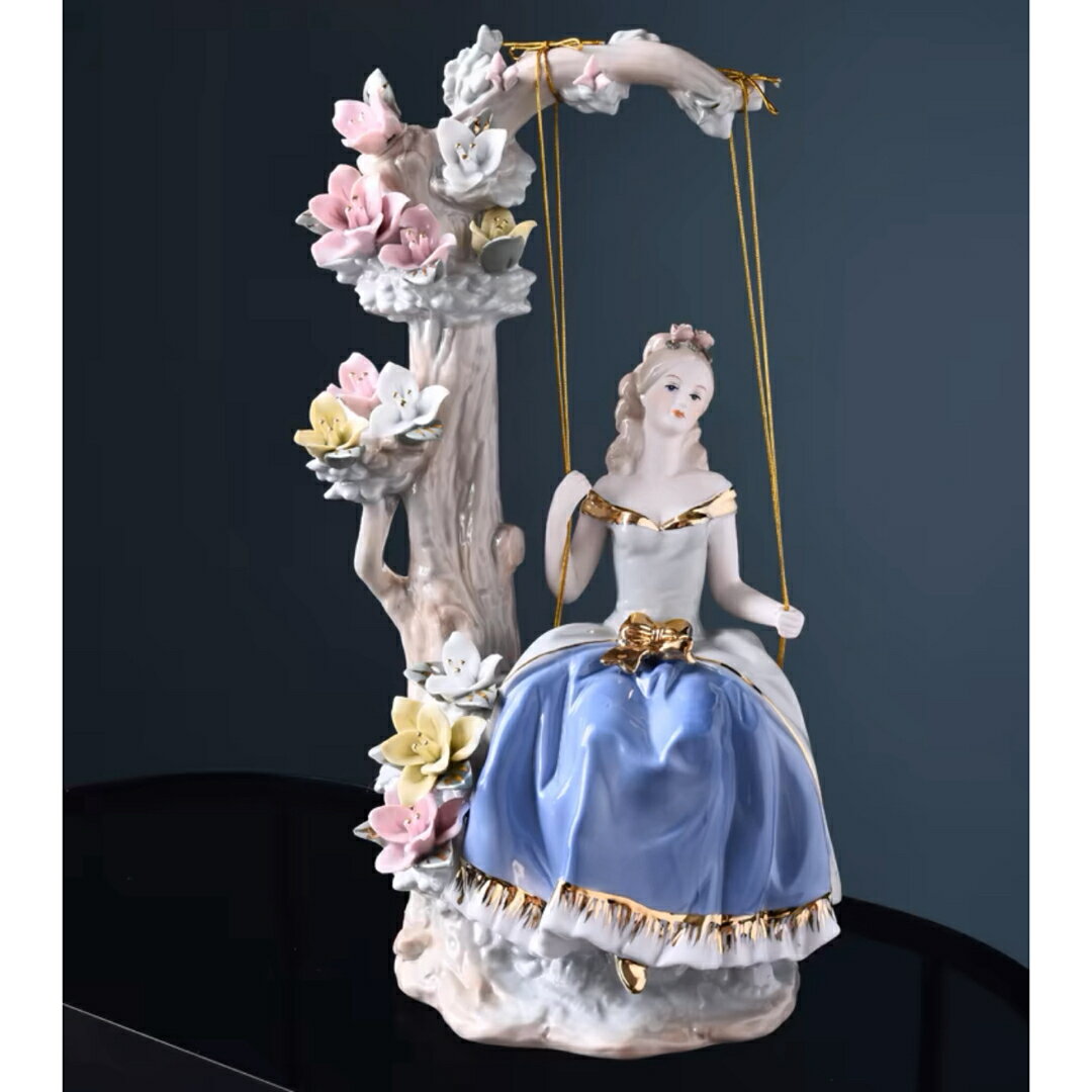 A033656陶器 置物 西洋調陶器 北欧風磁器 陶器製人形 磁器製品 ．手作り．部屋飾り