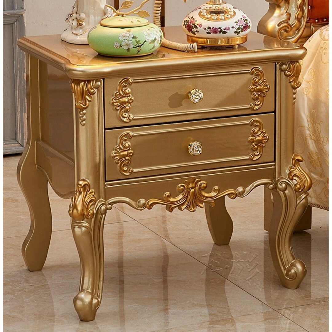 A033680高級ベッドサイド用テーブル サイドテーブル 収納キャビネット 引き出しチェスト