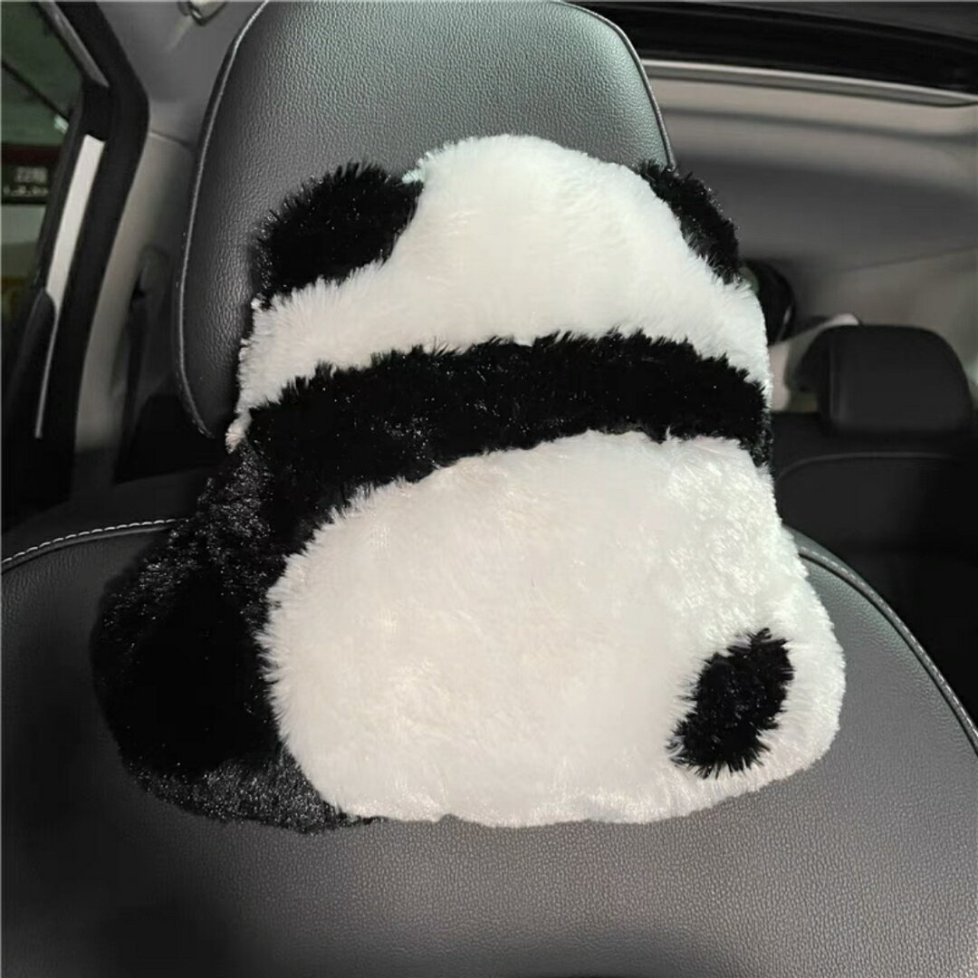 A033742動物 ヘッドレスト用　車グッズ　面白グッズ　車用クッション 車用枕 パンダ
