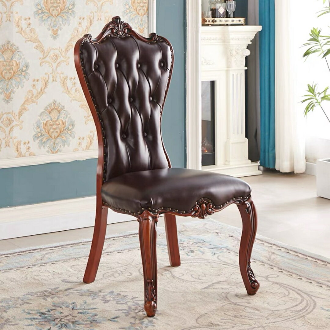 A034139ダイニングチェア姫系アンティーク調家具 椅子 猫足イス ロマンチック ロココ調