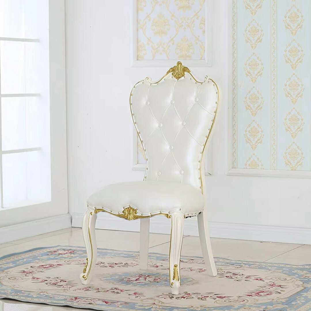 A034147ダイニングチェア姫系アンティーク調家具 椅子 猫足イス ロマンチック ロココ調