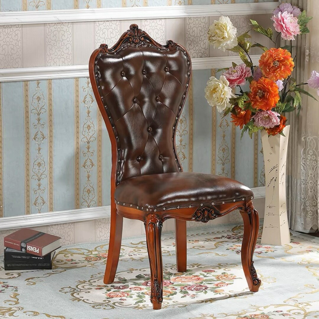 A034150ダイニングチェア姫系アンティーク調家具 椅子 猫足イス ロマンチック ロココ調