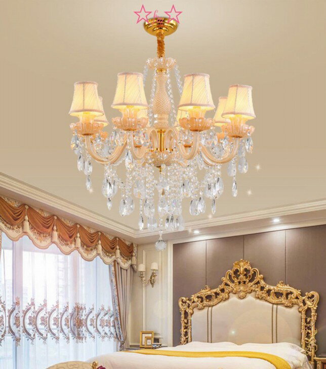 A055158高級水晶ペンダントライト アンティーク調 洋風照明 ．シャンデリア 北欧デザイン シーリングライト不可 8灯