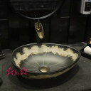 A012993高級洗面台 洗面ボウルセット .洗面ボール 陶器 手水鉢 .手洗器 手洗い鉢 洗面器 蛇口 排水金具付き
