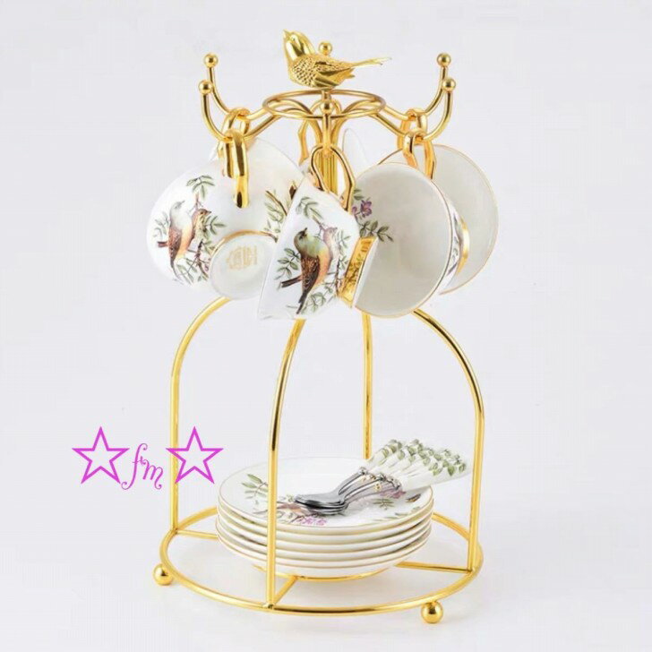 A057655高級西洋ティー・コーヒーカップセット カップ＆ソーサー6客セット ．陶磁器ティーセット