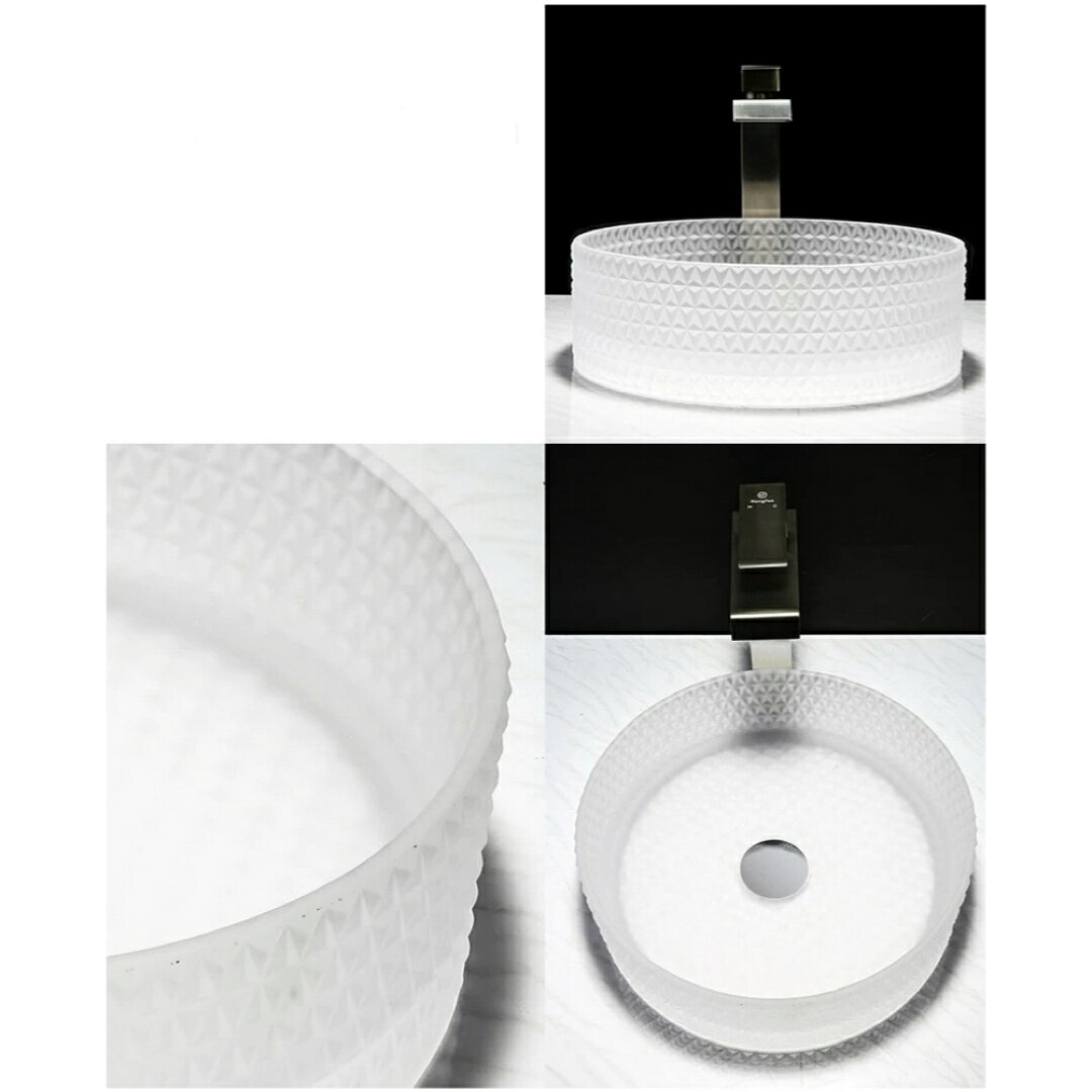 A036697洗面ボウルセット 洗面ボール 手水鉢 手洗器 手洗い鉢 洗面器 蛇口 排水金具付 [2]