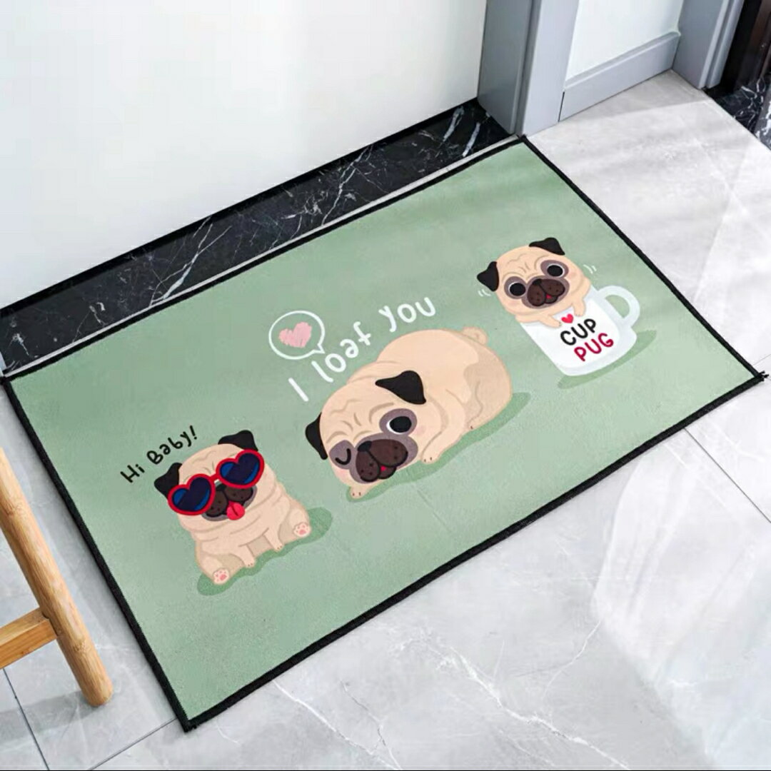 Other - A036750犬柄ラグマット リビングマット．玄関マット．カーペット ．お風呂マット パグ雑貨