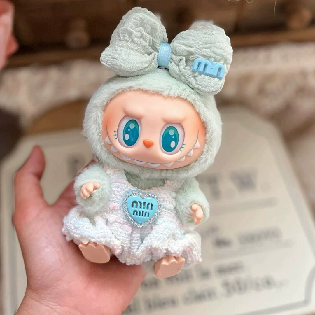 A034267新品2点セット ワンピースlabubuラブブぬいぐるみ服17cm着せ替え着ぐるみ