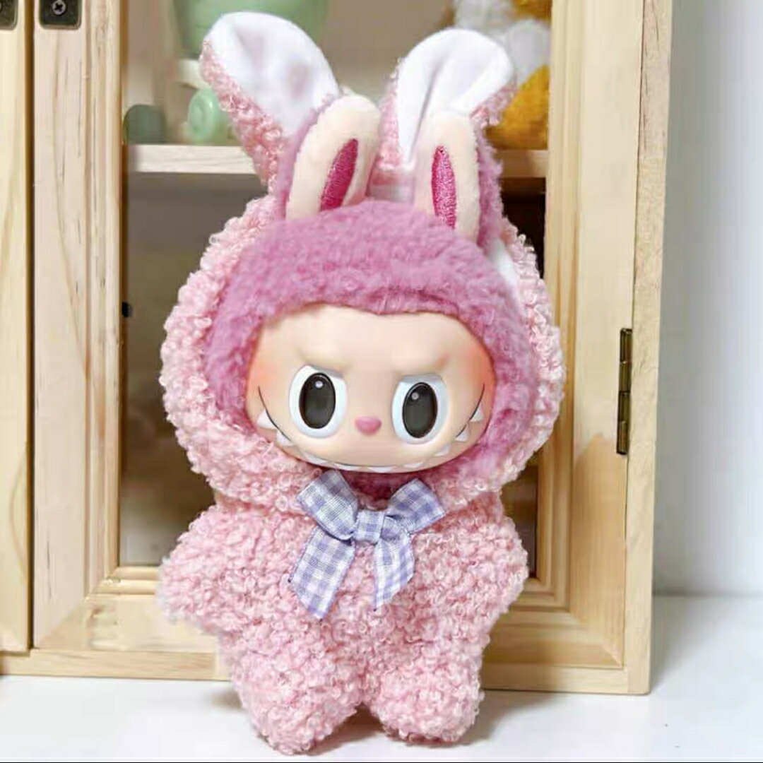 A034633新品ウサギ仮装 ワンピースlabubuラブブぬいぐるみ服17cm着せ替え着ぐるみ