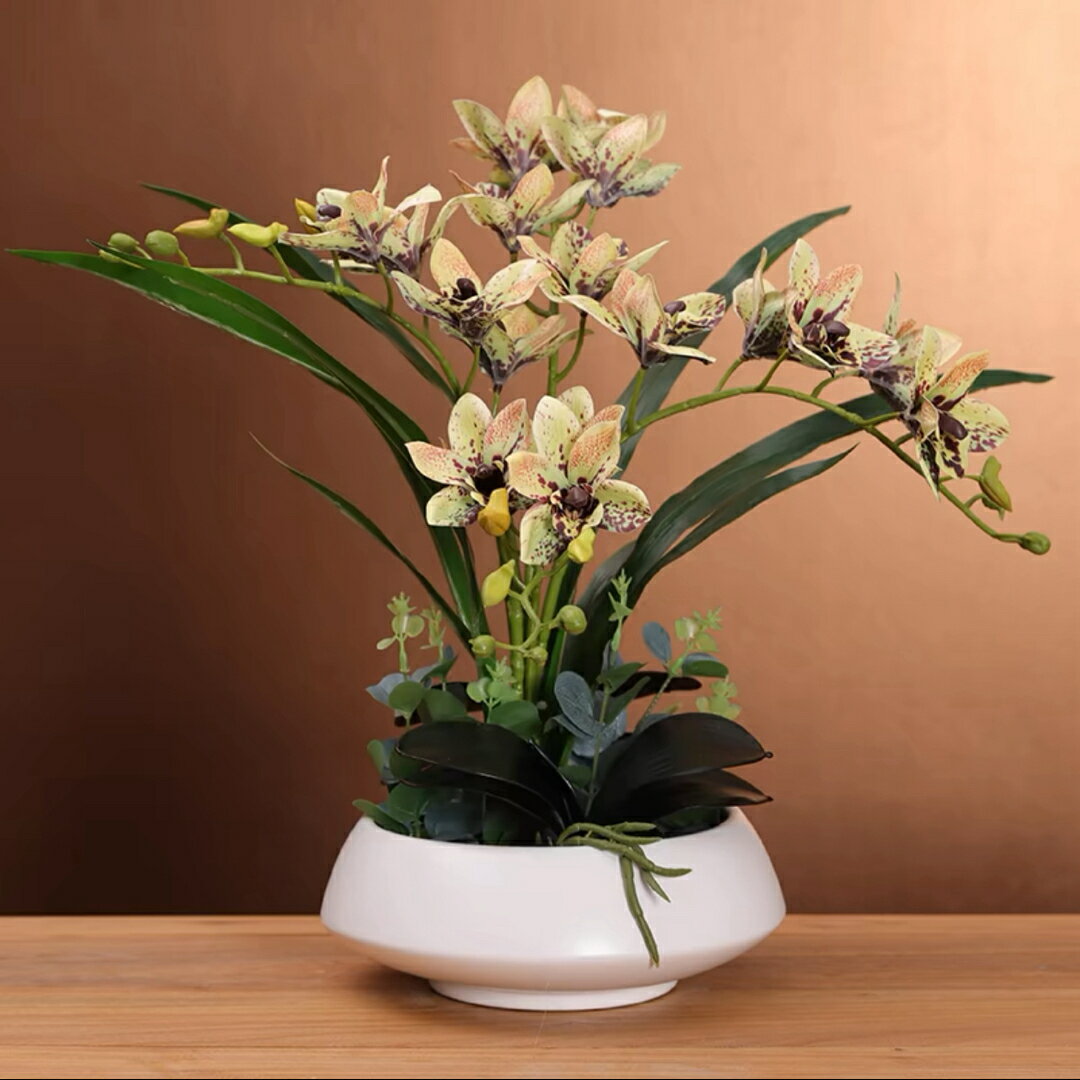 A034874造花インテリア雑貨 花束コケイラン フラワーお部屋の装飾 ポット入り 造花ブーケ