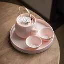 A0349362客茶器揃 茶器セット お茶 立体の花 陶器 湯呑み 急須茶器セット