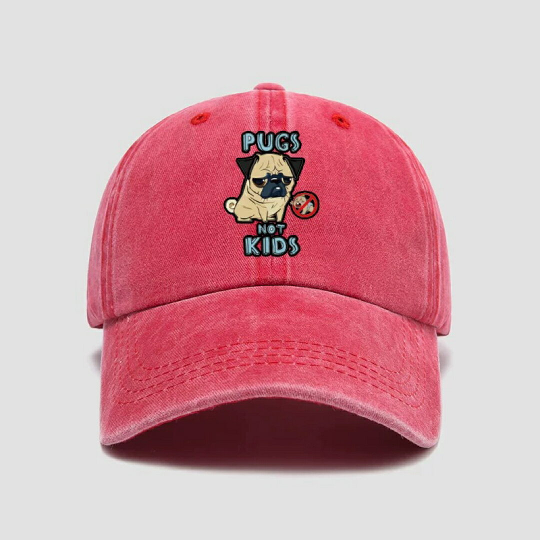 a063154パグpug 刺繍キャップ 帽子 犬雑貨・犬グッズ 犬柄