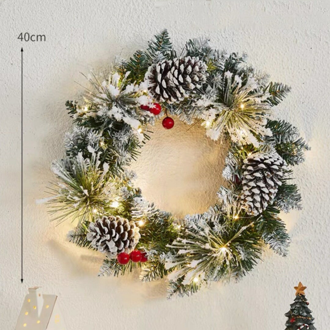 a063201クリスマスリース クリスマススワッグ 壁飾り 人工造花 デラックスリース