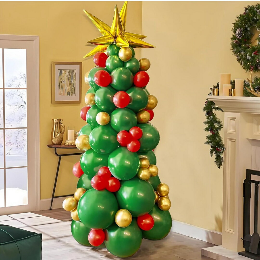 a06325694点セット クリスマスツリー バルーン 飾り 玄関パーティーグッズ ゴム風船
