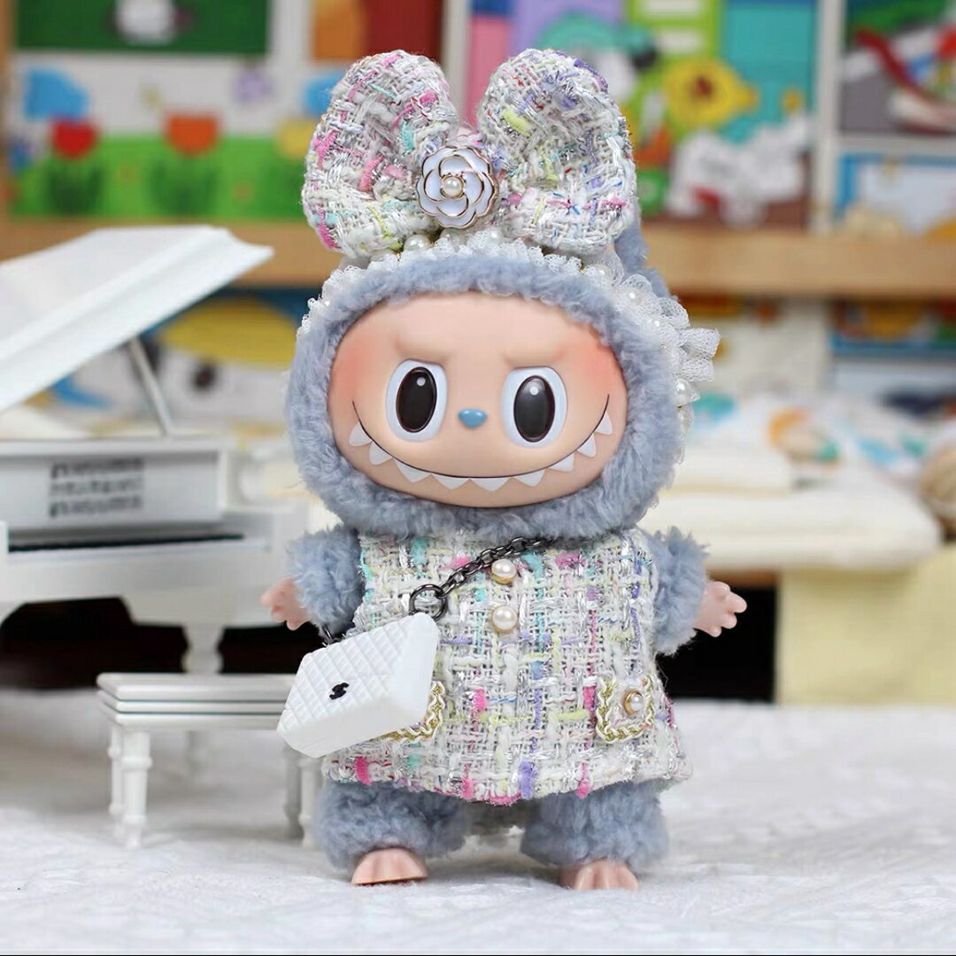 a063263新品2点セット ワンピースlabubuラブブぬいぐるみ服17cm着せ替え着ぐるみ