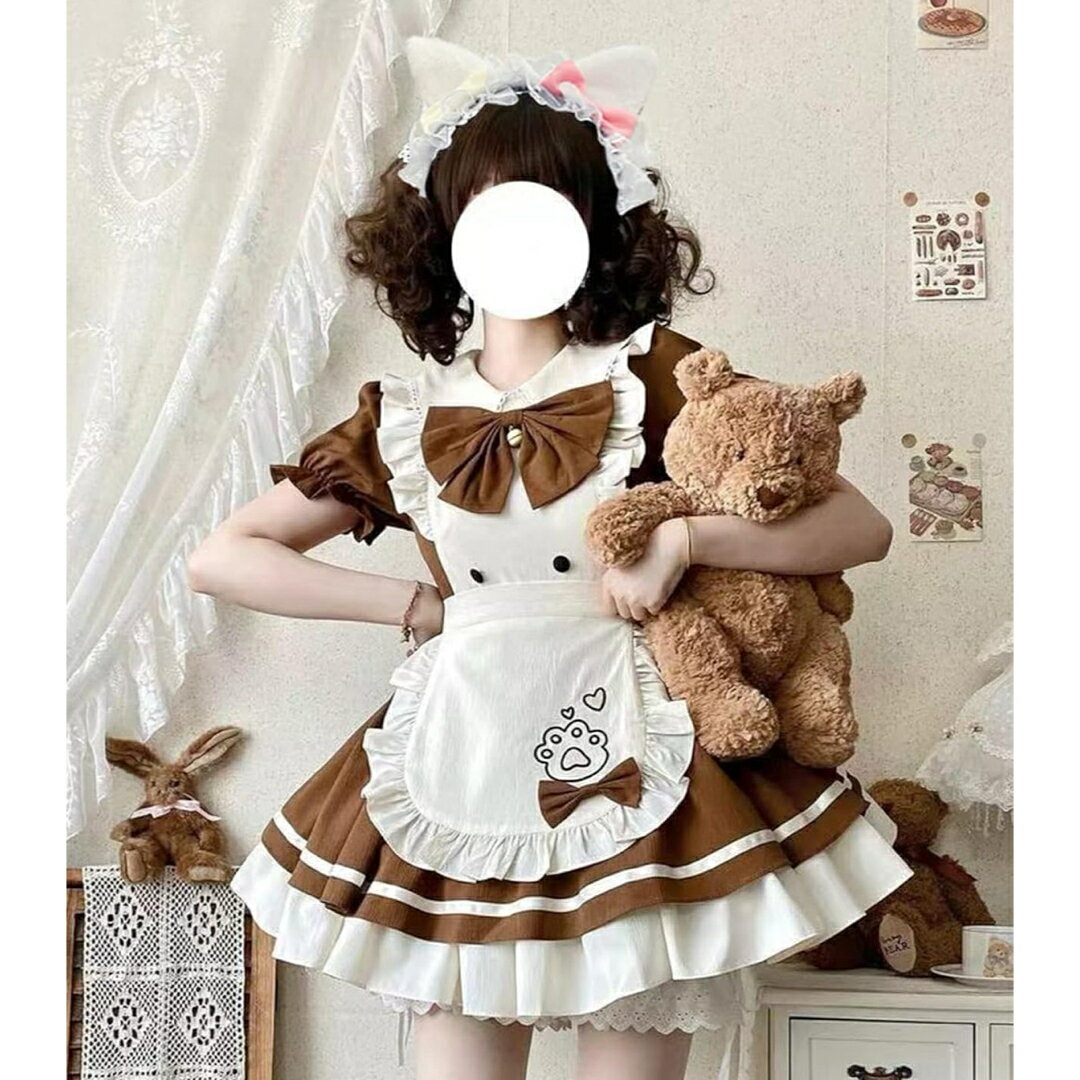 a063427メイド服 メイドコスプレ コンカフェネコ娘 メイドコスチューム ハロウィン仮装