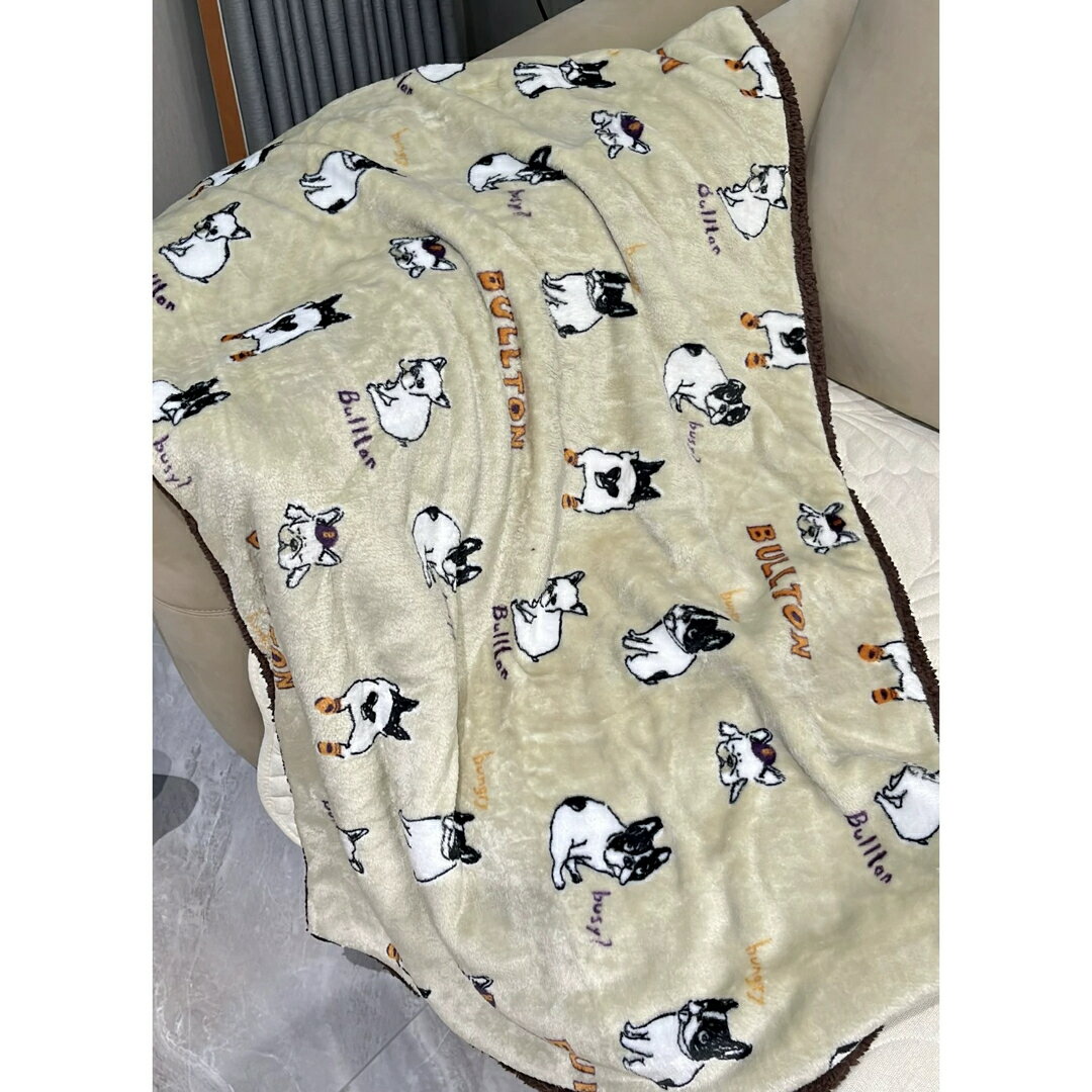 a063511フレンチブルドッグ 犬かわいい お昼寝 超ソフトフリースブランケット毛布