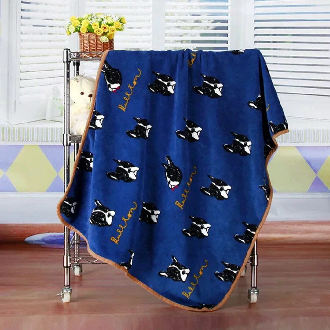 a063515フレンチブルドッグ 犬かわいい お昼寝 超ソフトフリースブランケット毛布