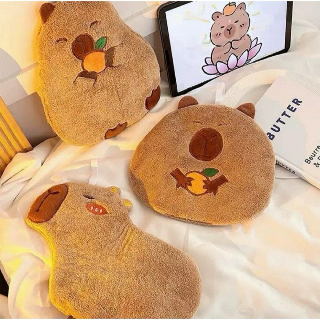 a063571ループタオル ループ付き ハンドタオル かわいい カピバラ バスルーム 吸水性