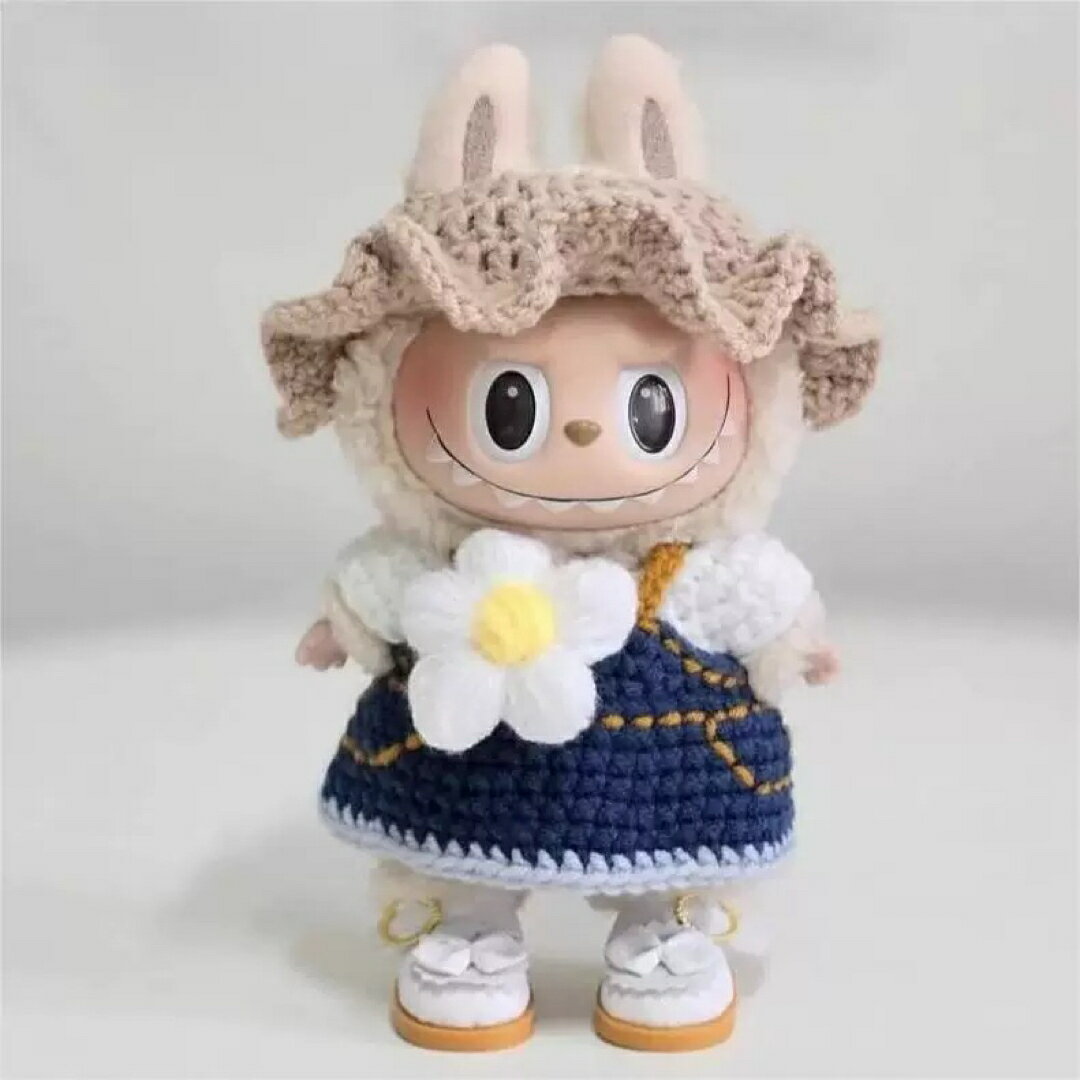 a063951新品2点セット ワンピースlabubuラブブぬいぐるみ服17cm着せ替え着ぐるみ