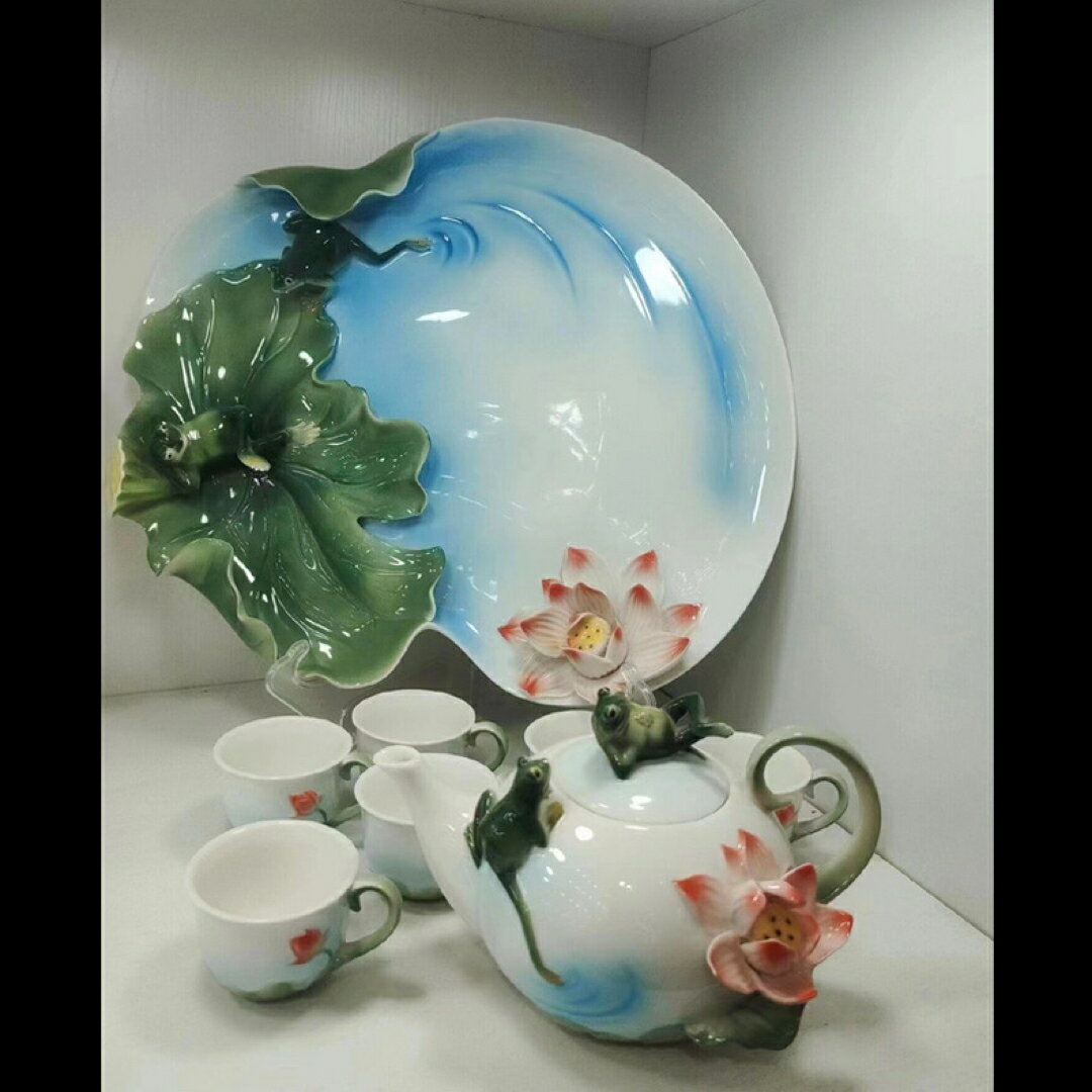 a0640294客茶器揃 湯呑 急須 ポット 茶器セット ティーセット~