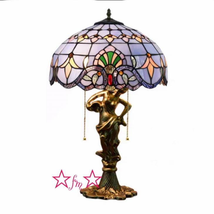 A040649豪華卓上ステンド 照明スタンドライト テーブルランプ デスクライト ガラス工芸スタンド