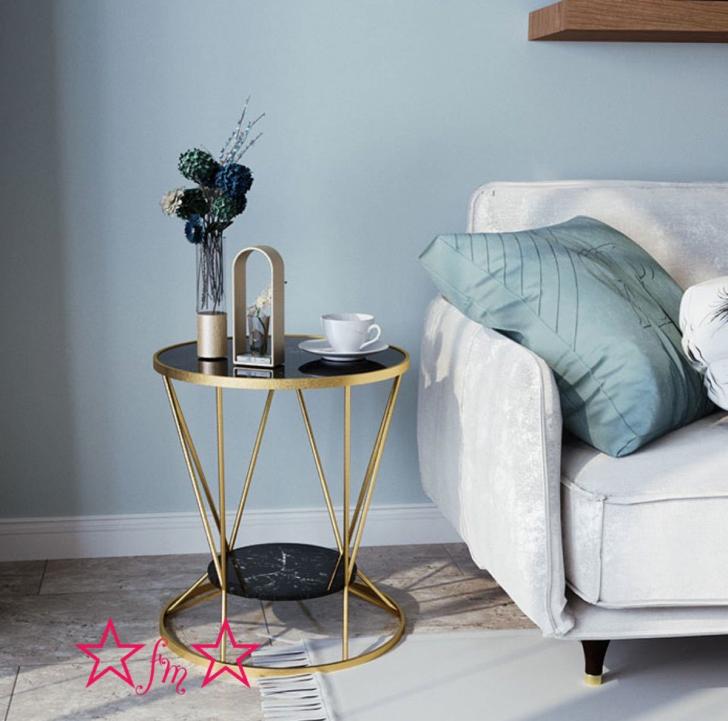 A016543飾り台 人造大理石ローテーブル リビングテーブル センターテーブル サイドテーブル ミニテーブル 高級寝室用テーブル [2]