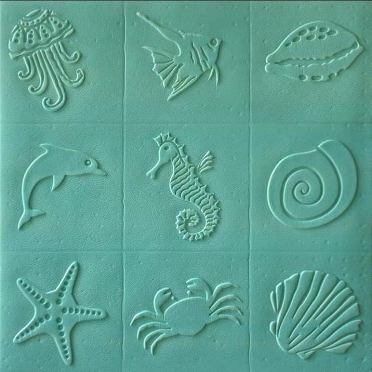 A01764050枚 70cm×70cm 背景壁 ．3D立体レンガ模様壁紙 防水 汚い防止 カビ防止