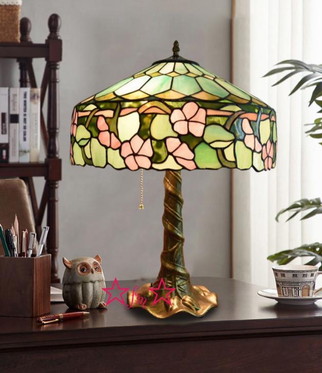 A048710豪華卓上ステンド ．照明スタンドライト テーブルランプ デスクライト ガラス工芸スタンド