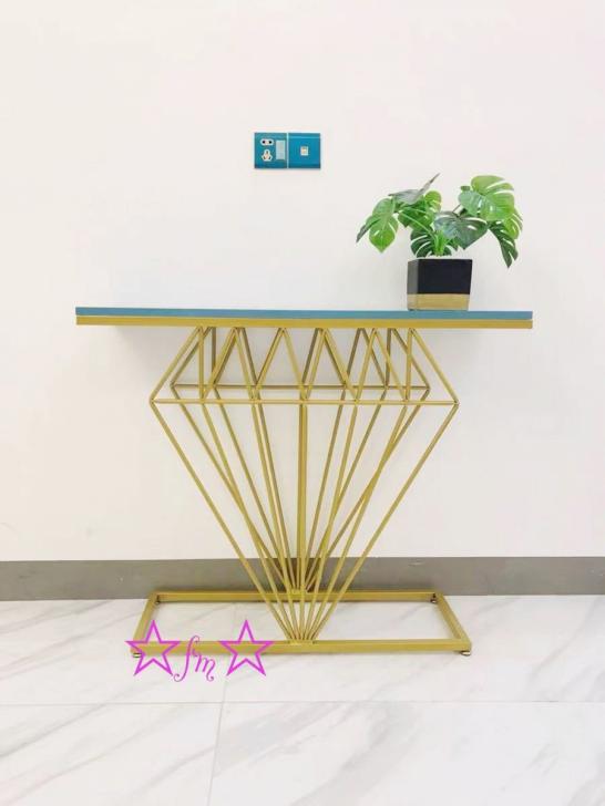 A027449高級人造大理石サイドテーブル コンソールテーブル 玄関テーブル 花台 電話台 アンティーク調デザイン 幅80cm [2]