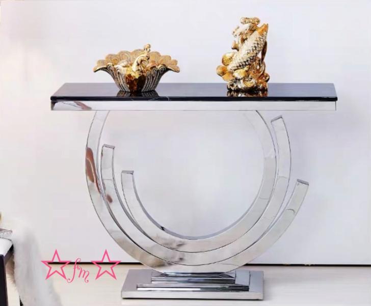 A009828高級人造大理石サイドテーブル コンソールテーブル 玄関テーブル 花台 電話台 アンティーク調デザイン 幅100cm