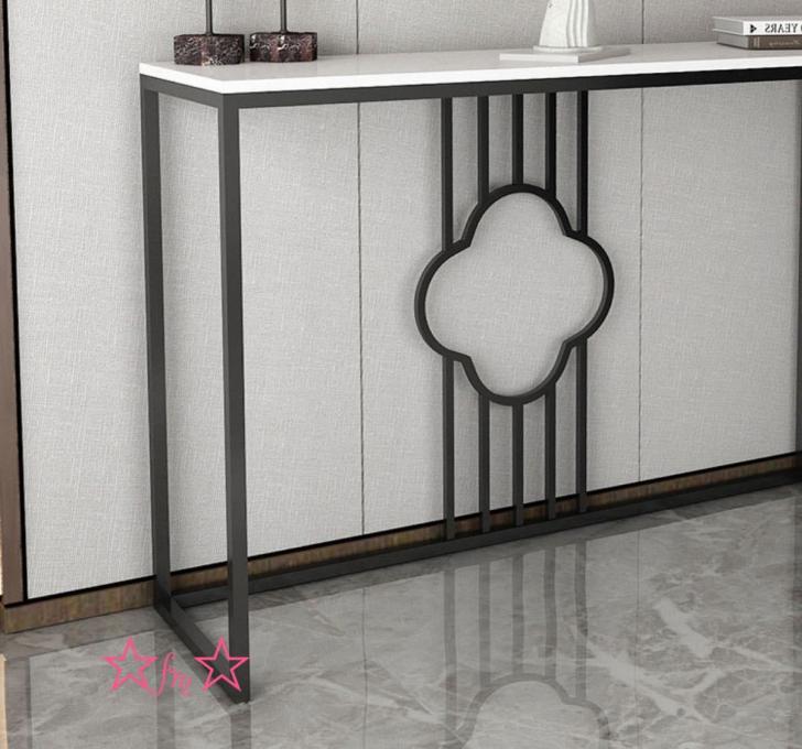 A024788高級人造大理石サイドテーブル コンソールテーブル 玄関テーブル 花台 電話台 アンティーク調デザイン 幅100cm [2]