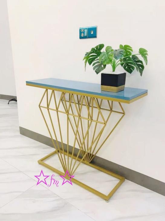 A027449高級人造大理石サイドテーブル コンソールテーブル 玄関テーブル 花台 電話台 アンティーク調デザイン 幅80cm [3]