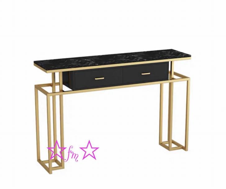 A027451高級人造大理石サイドテーブル コンソールテーブル 玄関テーブル 花台 電話台 アンティーク調デザイン 幅100cm [3]