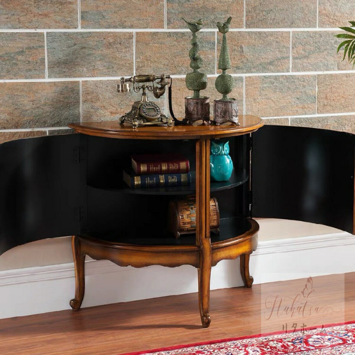 A001122高級感サイドテーブル コンソールテーブル 玄関テーブル 電話台 アンティーク調 [2]