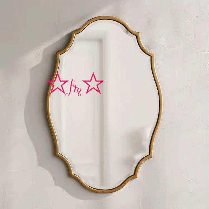 A009851壁掛け鏡 壁掛け 壁掛けミラー ウォールミラー 60x90cm 高級豪華鏡 アンティーク調 サイズオーダー可能