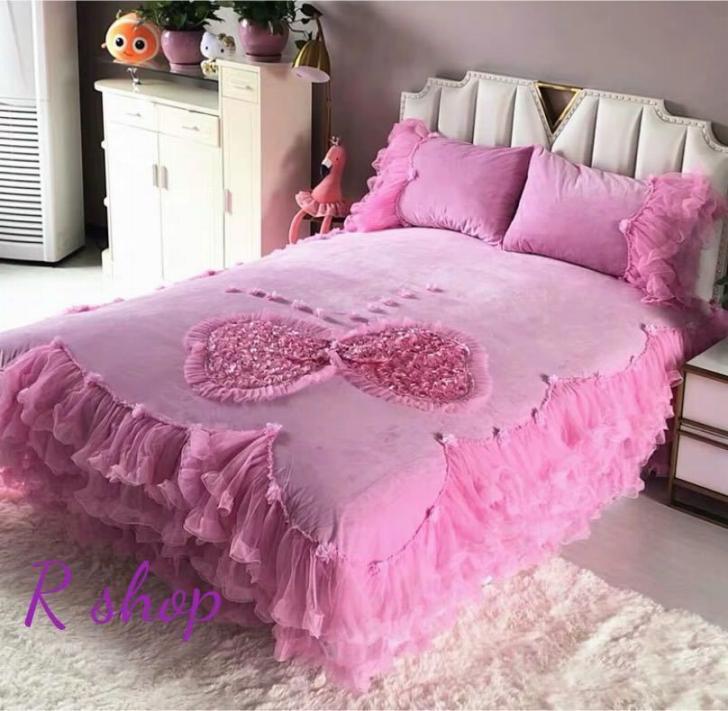 A047664高級ワイドダブル ベッド用品4点セット 寝具 ボックスシーツ　枕カバー掛け布団カバー ベッドカ..