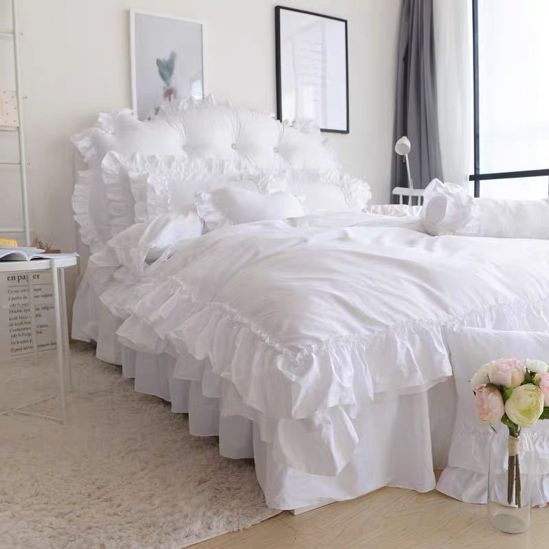 A019974ワイドダブル ベッド用品4点セット 寝具 ボックスシーツ 枕カバー掛け布団カバー ベッドカバー [2]