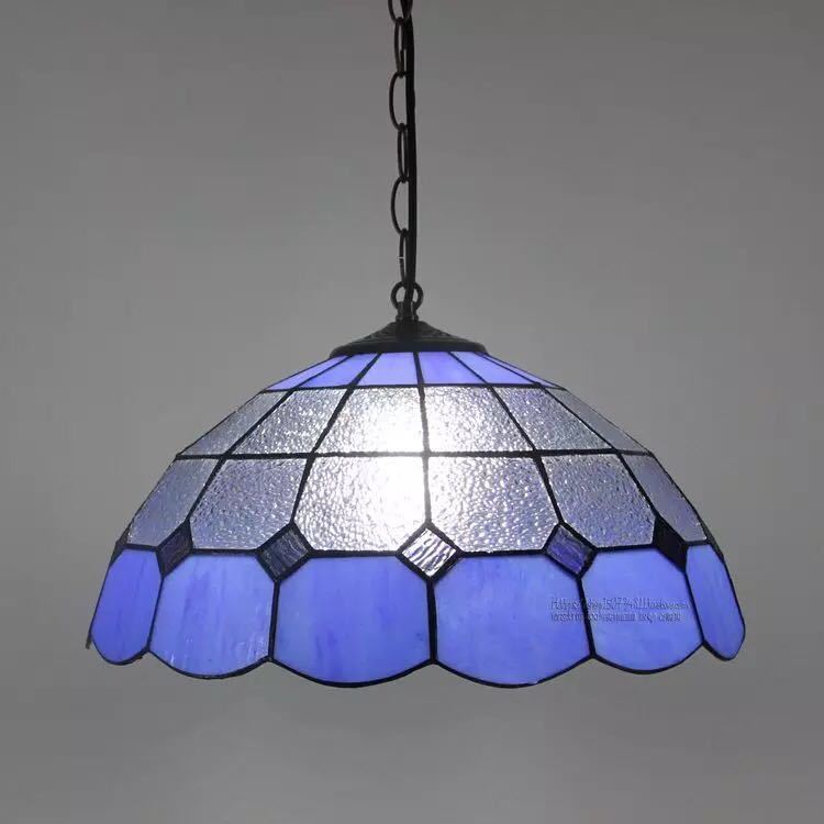 A017603ステンドグラス　ペンダントライト豪華天井照明ステンドグラスランプ ガラス工芸品 電源直結タイプ