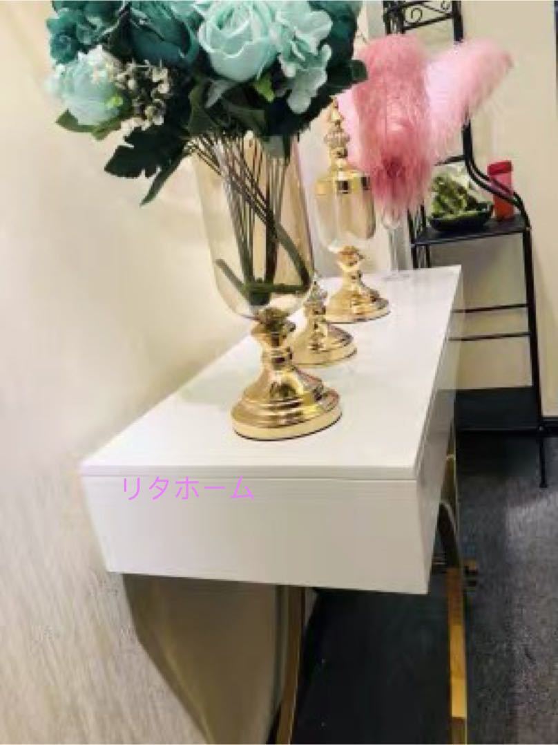A020024サイドテーブル .コンソールテーブル 玄関テーブル 花台 電話台 アンティーク調デザイン幅80cm [3]