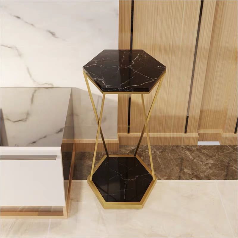 高級人造大理石コンソールテーブル 花台 玄関テーブル 北欧 植木置き 幅30cm 高さ90cm