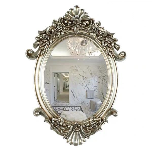 A044547壁掛け鏡 ．壁掛け 壁掛けミラー ウォールミラー63x83cm 高級豪華鏡 アンティーク調