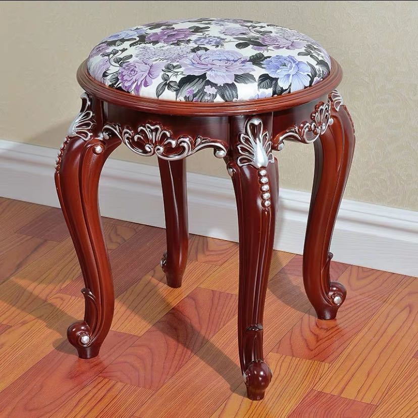 Stools - A047258豪華姫系スツール ．布刺繍ソファスツール インテリア 猫脚 イス チェアー