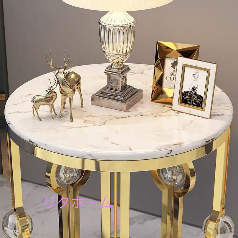 A026026高級人造大理石ローテーブル リビングテーブル センターテーブル サイドテーブル [3]
