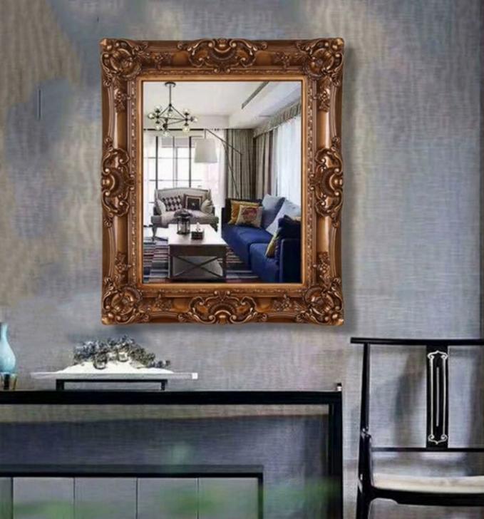 A023364壁掛け鏡 壁掛け 壁掛けミラー ウォールミラー75x85cm 高級豪華鏡 アンティーク調 [3]