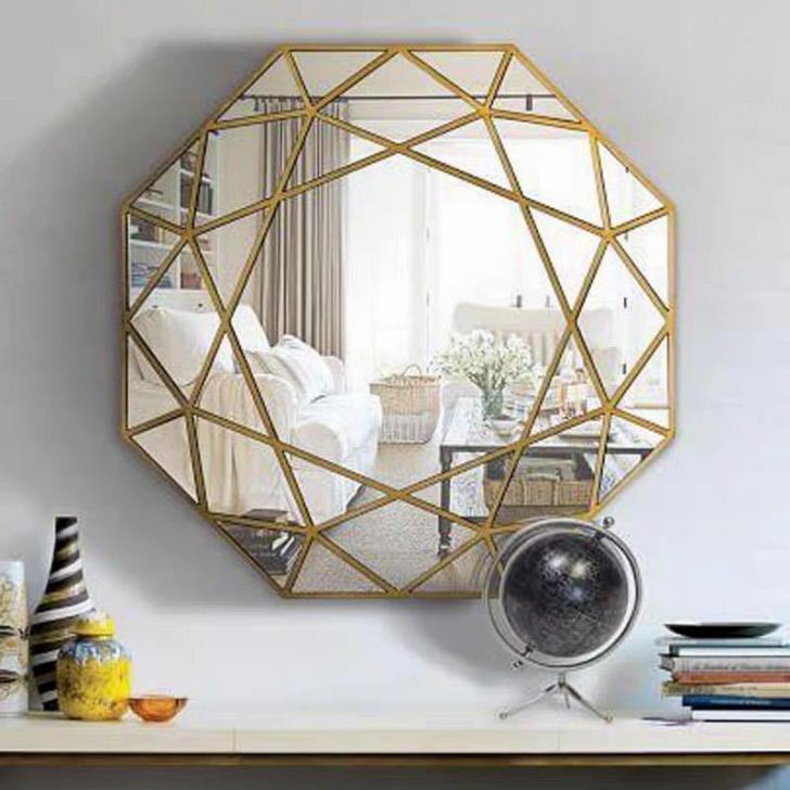 A043208壁掛け鏡 壁掛け 壁掛けミラー ウォールミラー 80x80cm 高級豪華鏡 アンティーク調 サイズオーダー可能 [3]