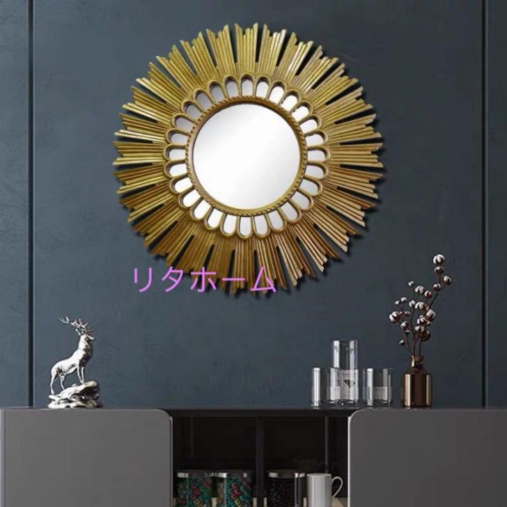 A044600壁掛け鏡 壁掛け 壁掛けミラー.ウォールミラ 56cm 高級豪華鏡 アンティーク調