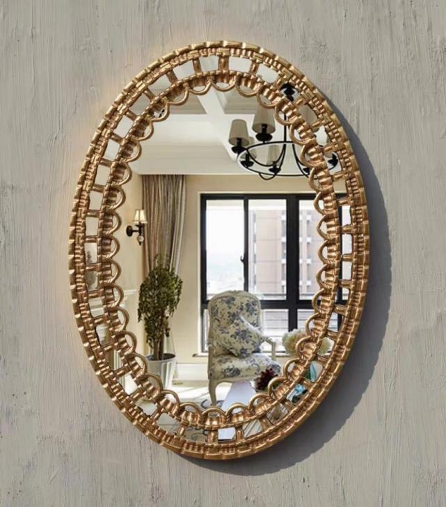壁掛け鏡 壁掛け 壁掛けミラー ウォールミラー45x63cm 高級豪華鏡 アンティーク調