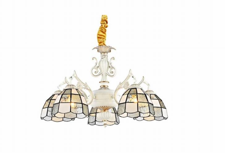 A040278L22ステンドグラス．ペンダントライト豪華天井照明ステンドグラスランプ ガラス工芸品.5灯 電源..