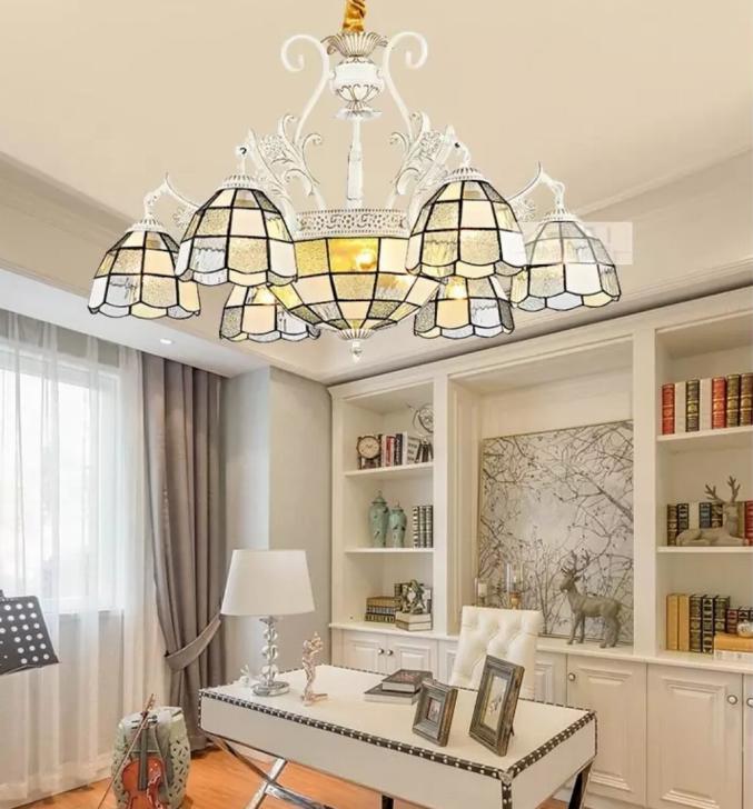 A044361L23ステンドグラス．ペンダントライト豪華天井照明ステンドグラスランプ ガラス工芸品.6+3灯 電..